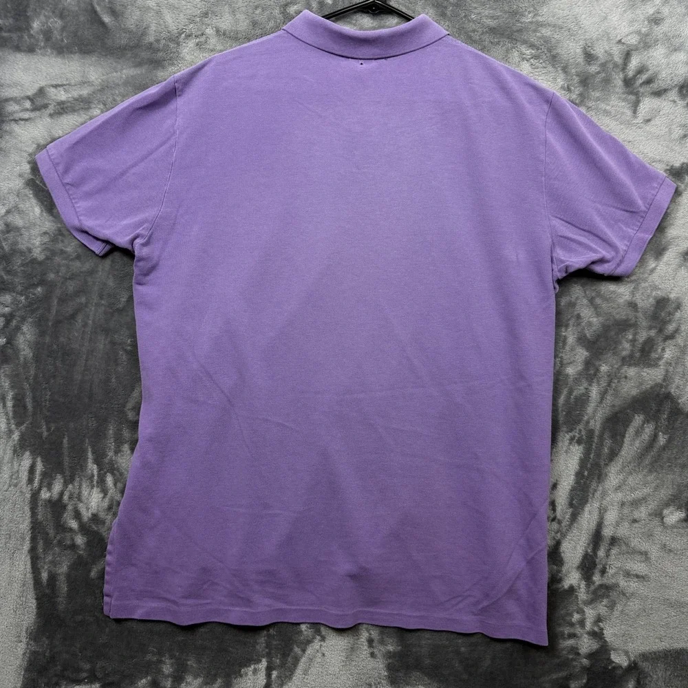 Polo Ralph Lauren Polo Shirt Mens XL Purple Custom Fit Yellow Pony Short Sleeve